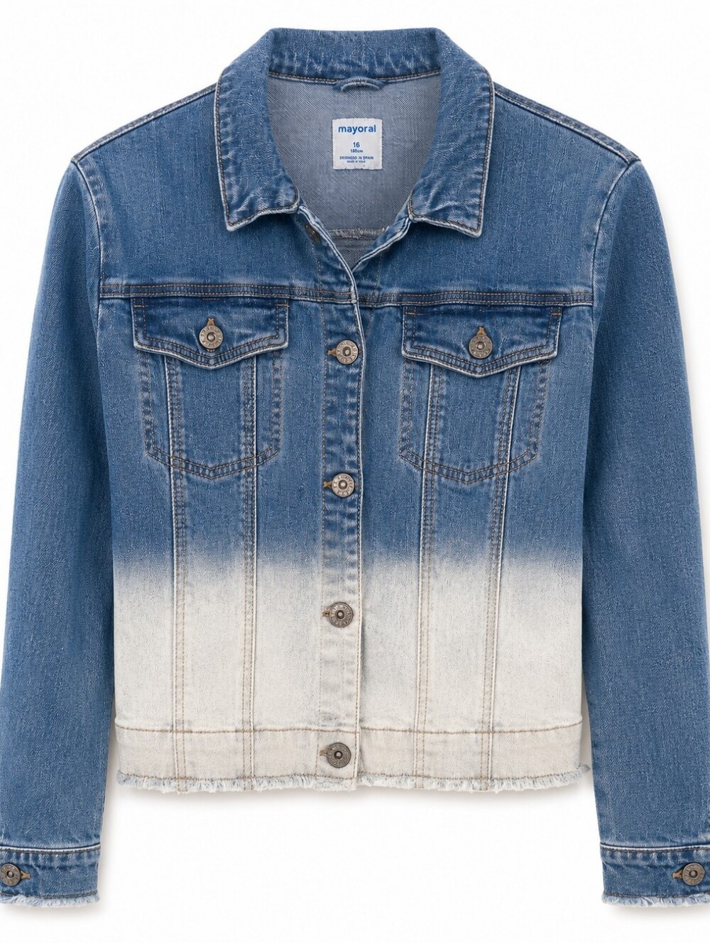 Girls Denim Jacket Blue Ombre Classic Style by Mayoral Size 16